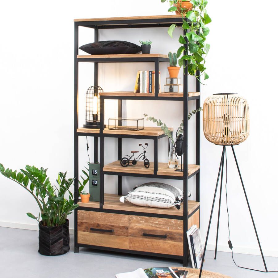 Livingfurn Kabinetkast Montreal 45x100x200 Teakhout Bruin