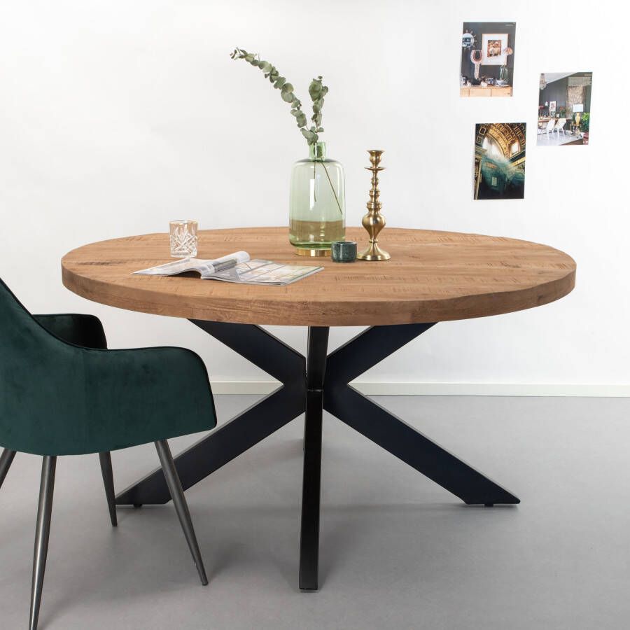 Sohome Ronde Eettafel Yannick Mango met metaal Hout