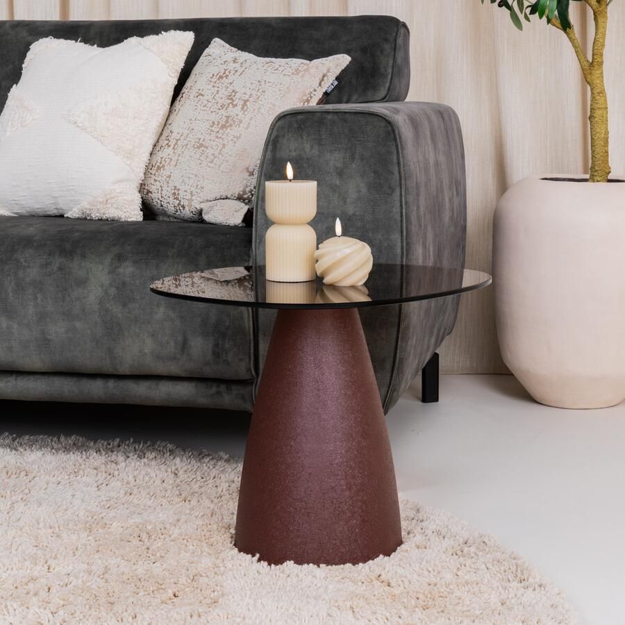 Livingfurn | Bijzettafel Brix Mylon Burgundy 50cm | Woonkamertafels | Bijzettafel