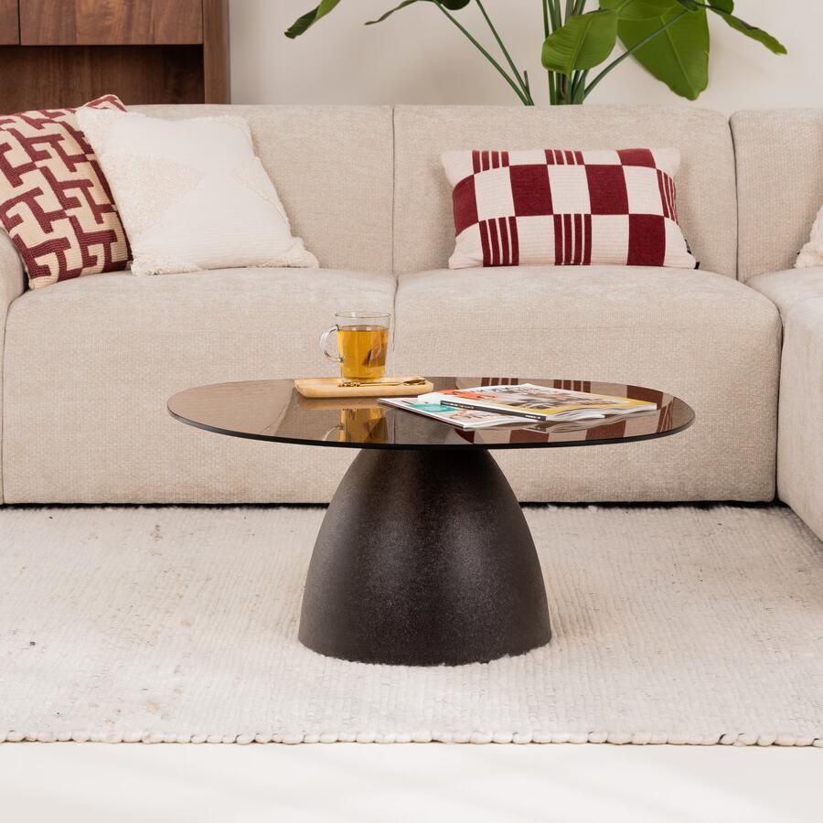 Livingfurn | Salontafel Brix Mylon Brown 86cm | Woonkamertafels | Salontafel