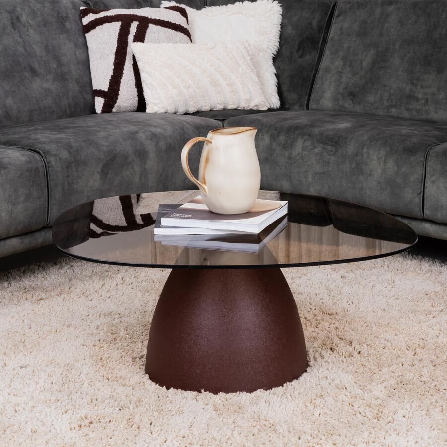 Livingfurn | Salontafel Brix Mylon Burgundy 86cm | Woonkamertafels | Salontafel