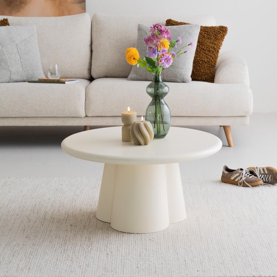 Sohome Ronde Salontafel Scottie Beton 80cm Beige