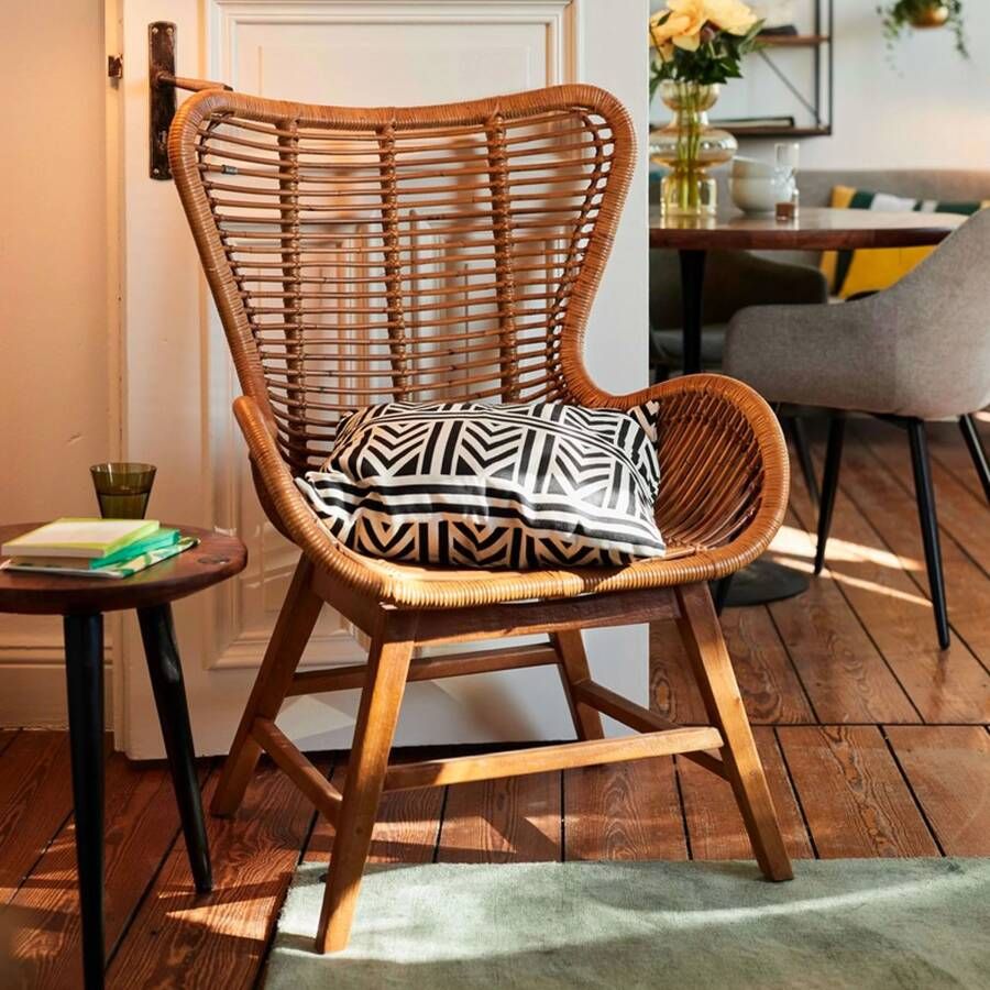 Tom Tailor Fauteuil Abdel Teakhout en rotan Bruin