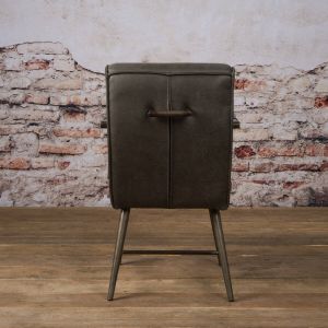 Tower Living Eetkamerstoel 'Belmonte' met armleuning kleur grijs
