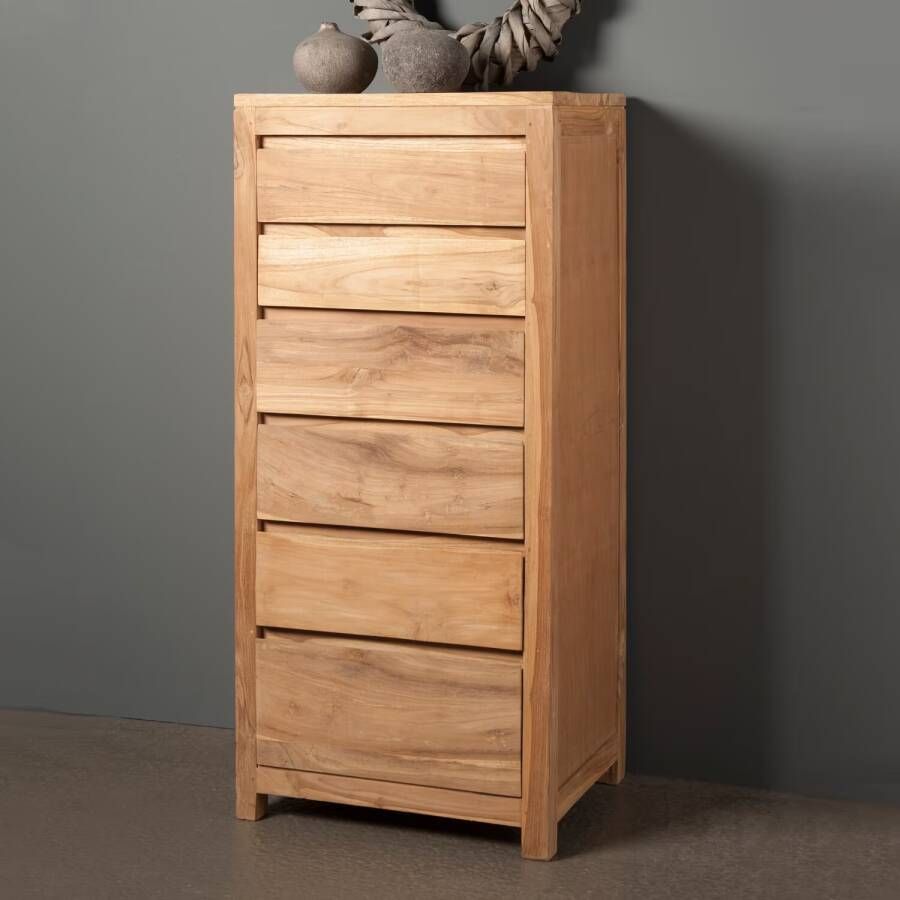 Tower Living Ladekast Corona Teak met 6 laden Bruin