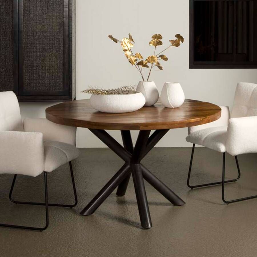 Tower Living Ronde Eettafel Selva Mangohout ø130cm Naturel