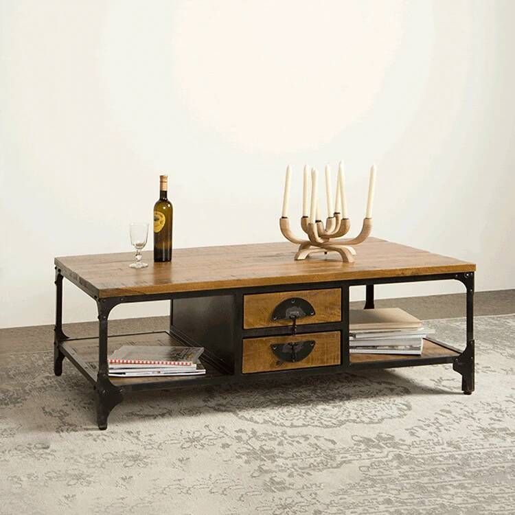 Tower Living Salontafel Basto 135 x 75cm Mangohout Zwart
