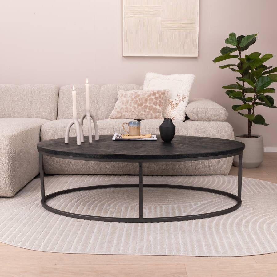 Tower Living Salontafel Viola Ovaal 135 x 75cm Zwart