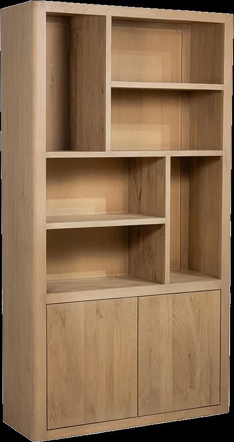 Tower Living Boekenkast Tenna Mangohout 220 x 120cm Naturel