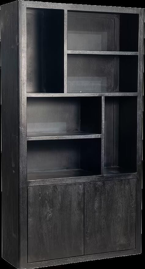 Tower Living Boekenkast Tenna Mangohout 220 x 120cm Zwart