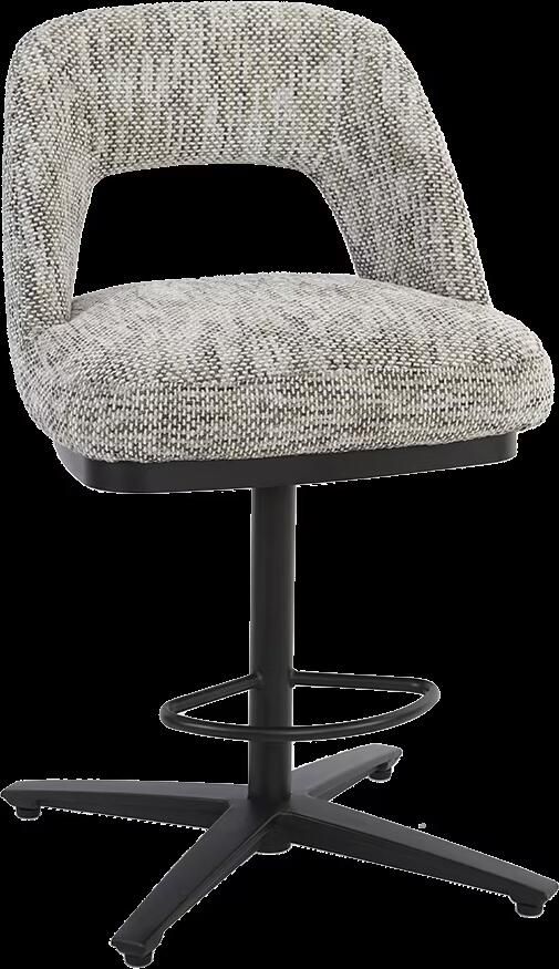 Tower Living Draaibare Barkruk Caldes Geweven stof Wit Grijs (zithoogte 68cm)