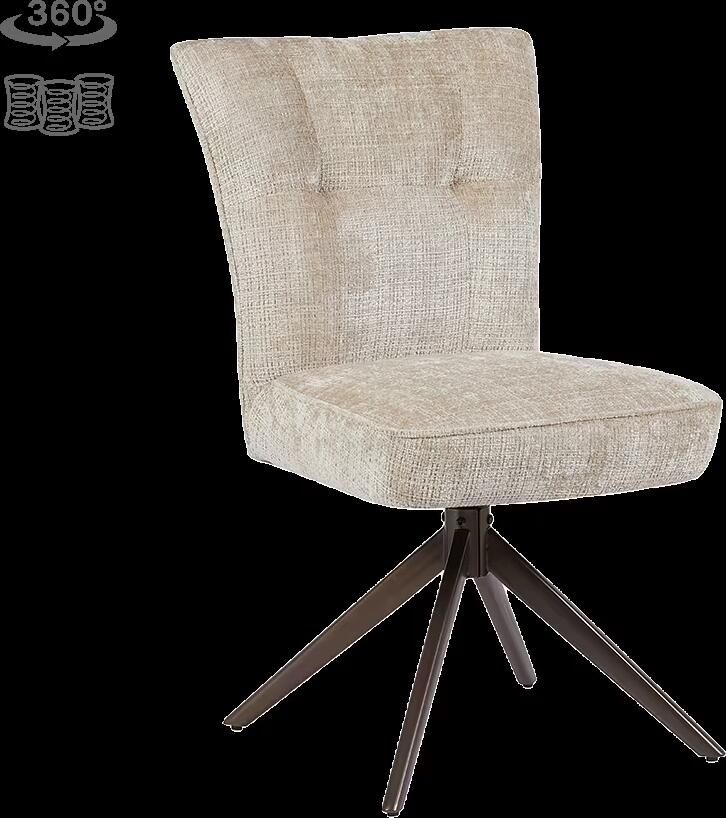 Tower Living Draaibare Eetkamerstoel Bardi Geweven stof Beige Bruin