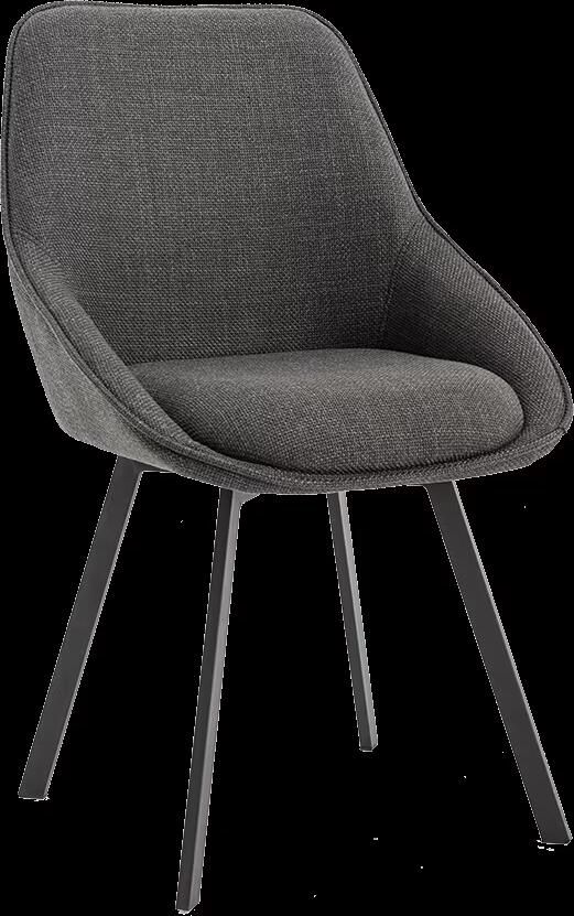 Tower Living Draaibare Eetkamerstoel Borgo Geweven stof Antraciet