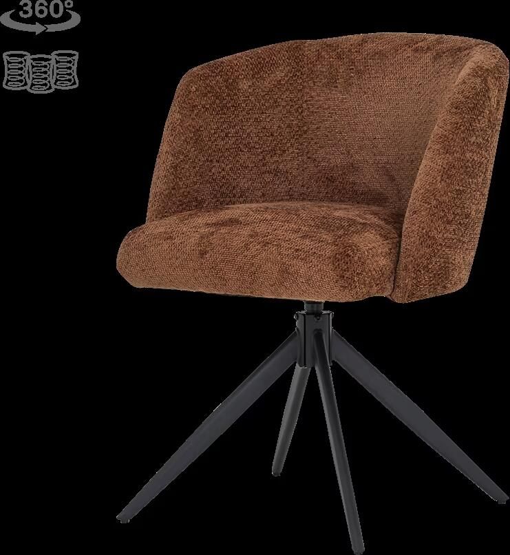 Tower Living Draaibare Eetkamerstoel Cuvio Geweven stof Hazel