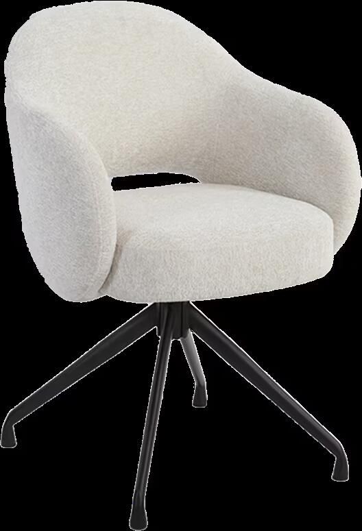 Tower Living Draaibare Eetkamerstoel Porto Geweven stof Zand