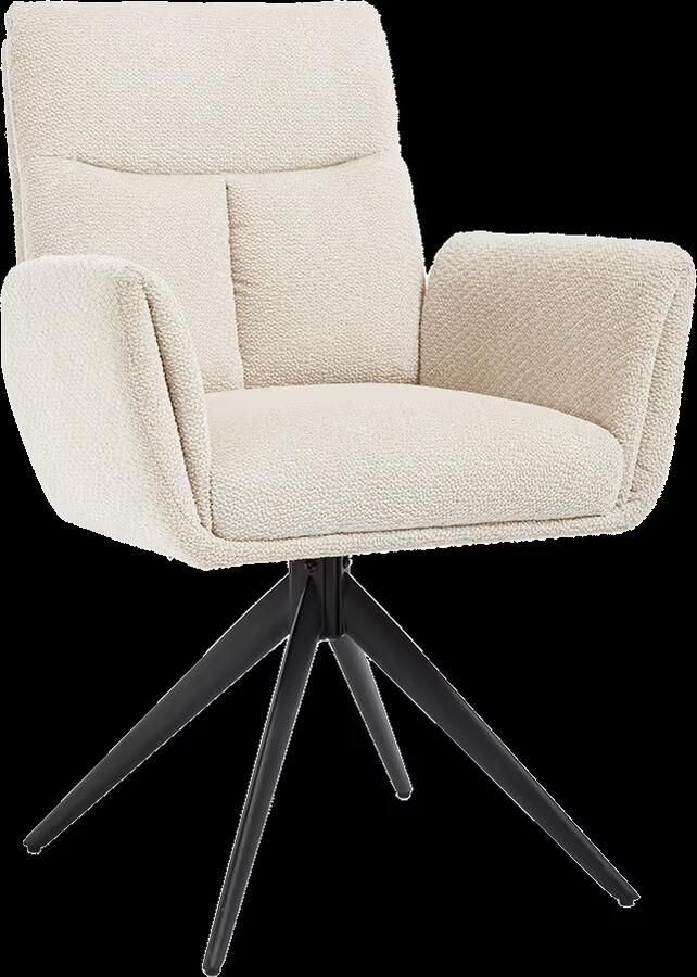 Tower Living Draaibare Eetkamerstoel Varzo Bouclé Crème