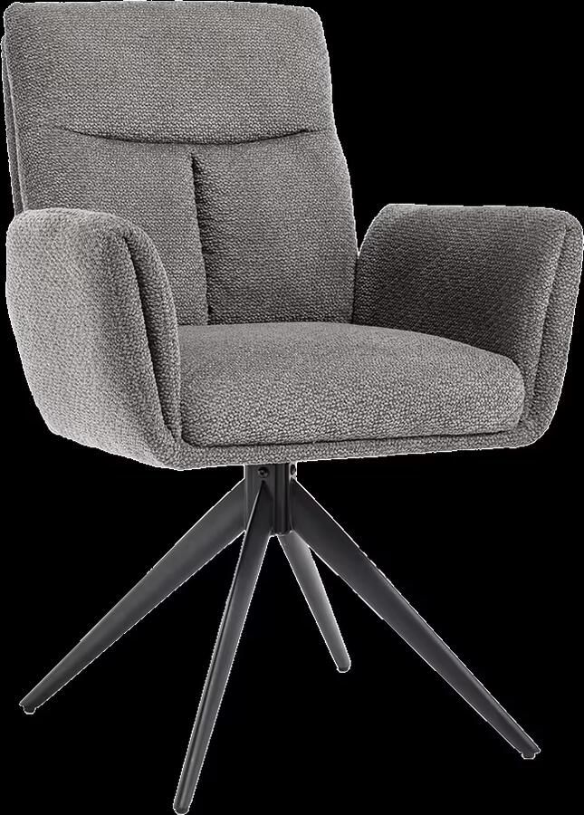 Tower Living Draaibare Eetkamerstoel Varzo Bouclé Grijs