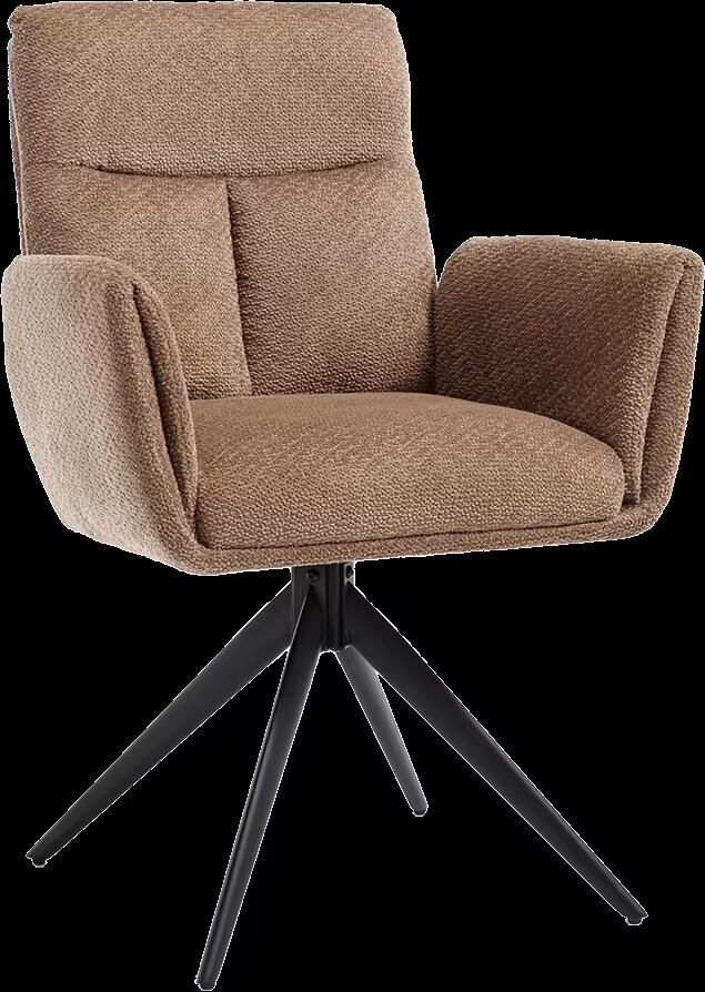 Tower Living Draaibare Eetkamerstoel Varzo Bouclé Mocca