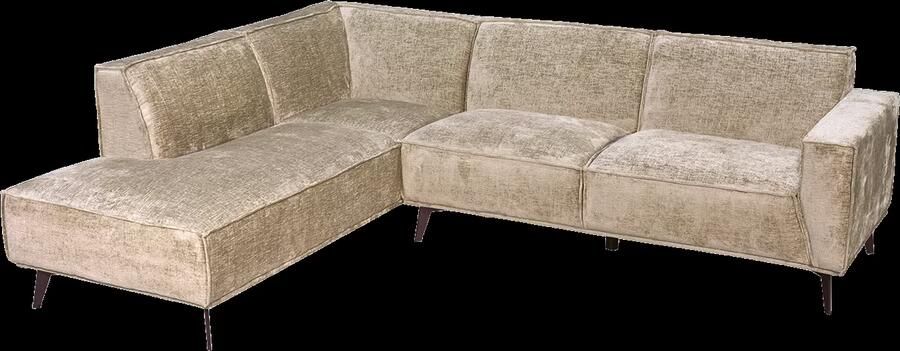 Tower Living Hoekbank Leeds Links 268cm Touch-stof Beige