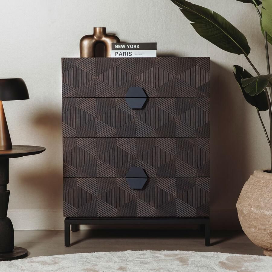 Tower Living Ladekast San Marino Eiken Met 4 laden Bruin