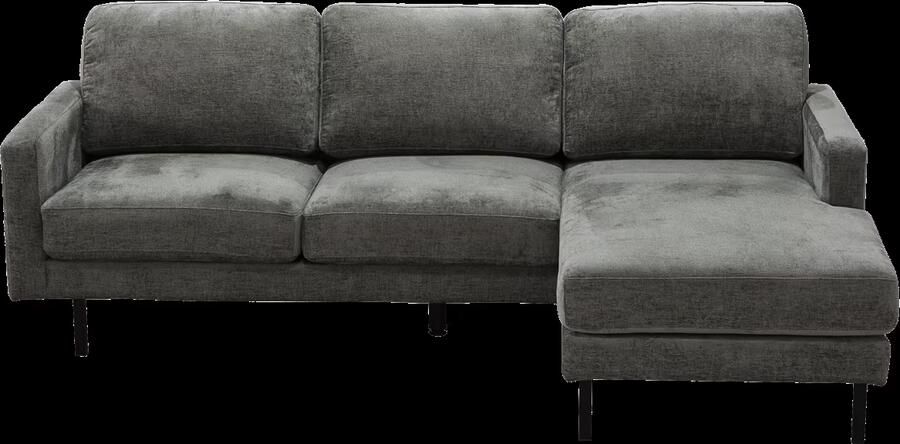 Tower Living Loungebank Cambridge Rechts 230cm Chenille Grijs