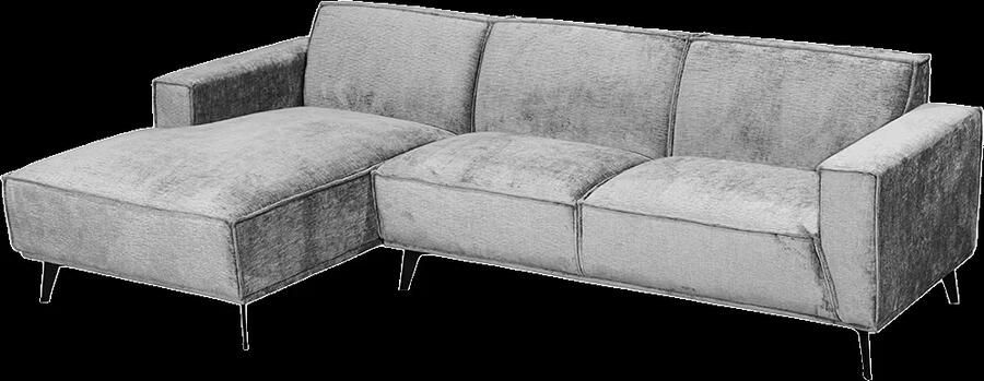 Tower Living Loungebank Leeds Links 280cm Touch-stof Lichtgrijs
