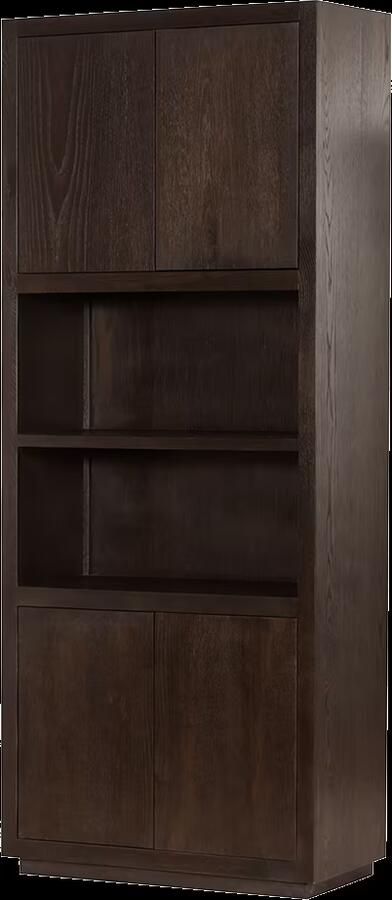 Tower Living Opbergkast Mincio Eiken Met 2 open vakken 220 x 90cm Bruin