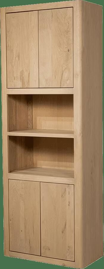 Tower Living Opbergkast Tenna Mangohout Met 2 open vakken 220 x 80cm Naturel