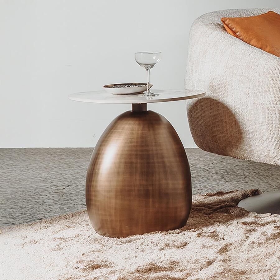 Tower Living Organische Bijzettafel Castello Keramiek 49 x 39cm Goud