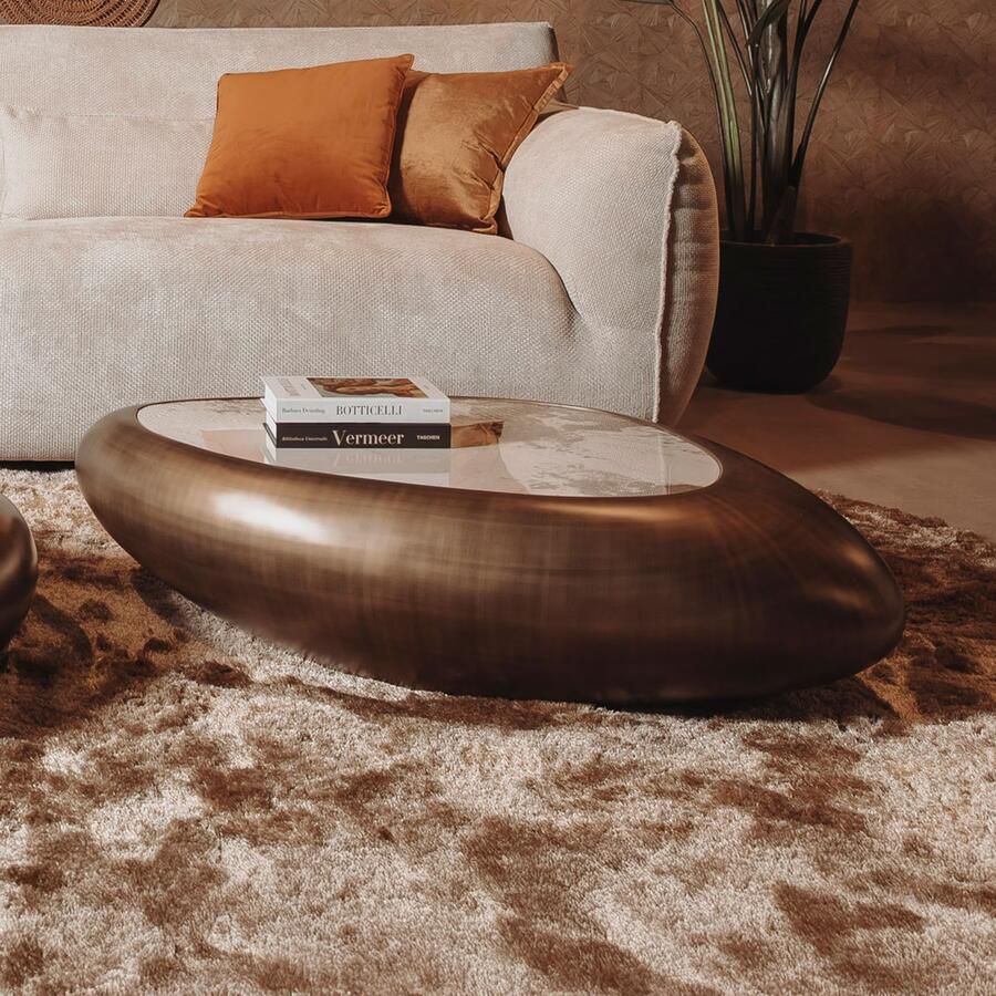 Tower Living Organische Salontafel Castello Keramiek 116 x 77cm Goud