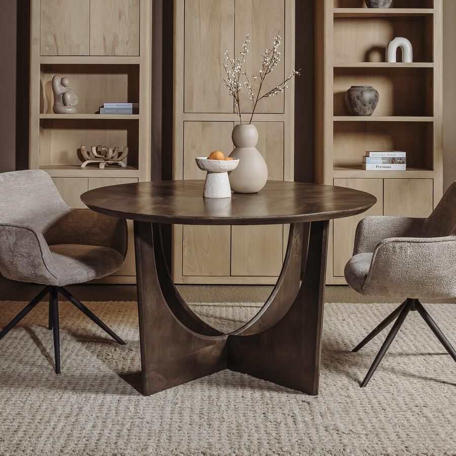 Tower Living Ronde Eettafel Fermo Mangohout 130cm Bruin