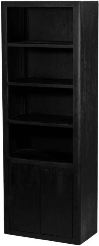 Tower Living Wandkast Tenna Mangohout Met 4 open vakken 220 x 80cm Zwart