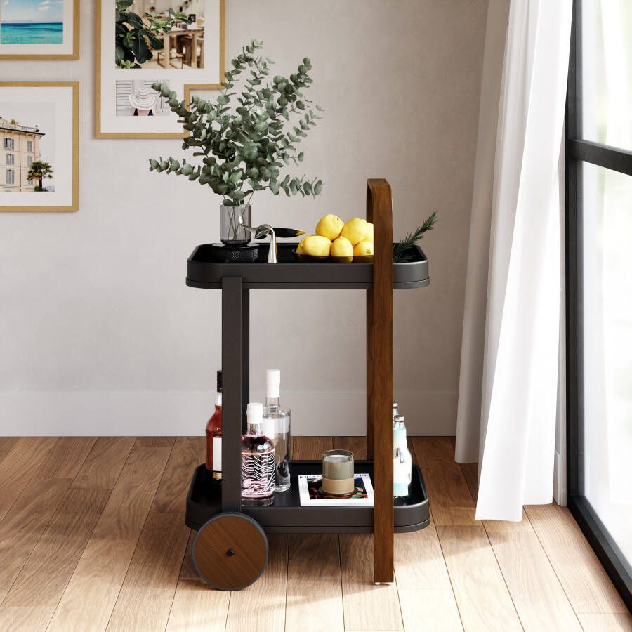 Umbra Trolley Bellwood Zwart Walnoot