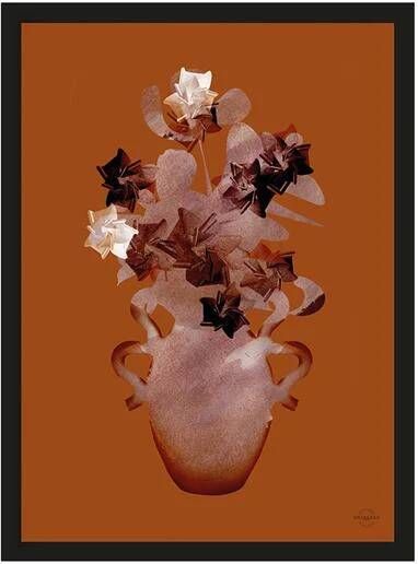 Urban Cotton Artprint Amphora Flowers 30 x 40cm Meerkleurig