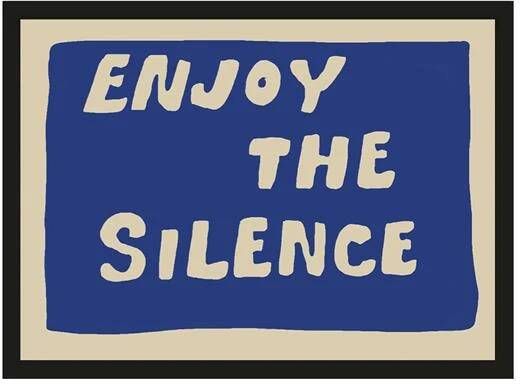 Urban Cotton Artprint Enjoy The Silence Blue 30 x 40cm Beige Blauw