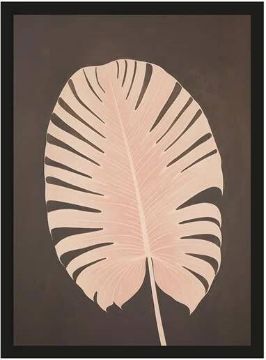 Urban Cotton Artprint Pink Leaf 30 x 40cm Meerkleurig