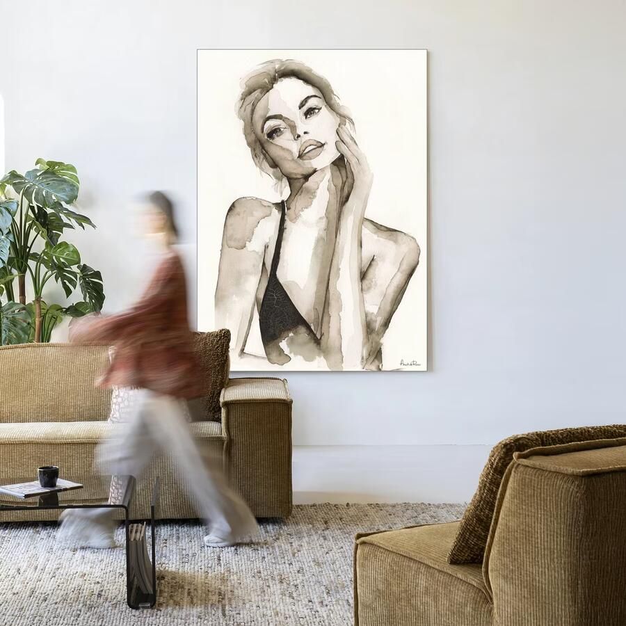 Urban Cotton Wandkleed A Womans Face 80 x 110cm in Frame black