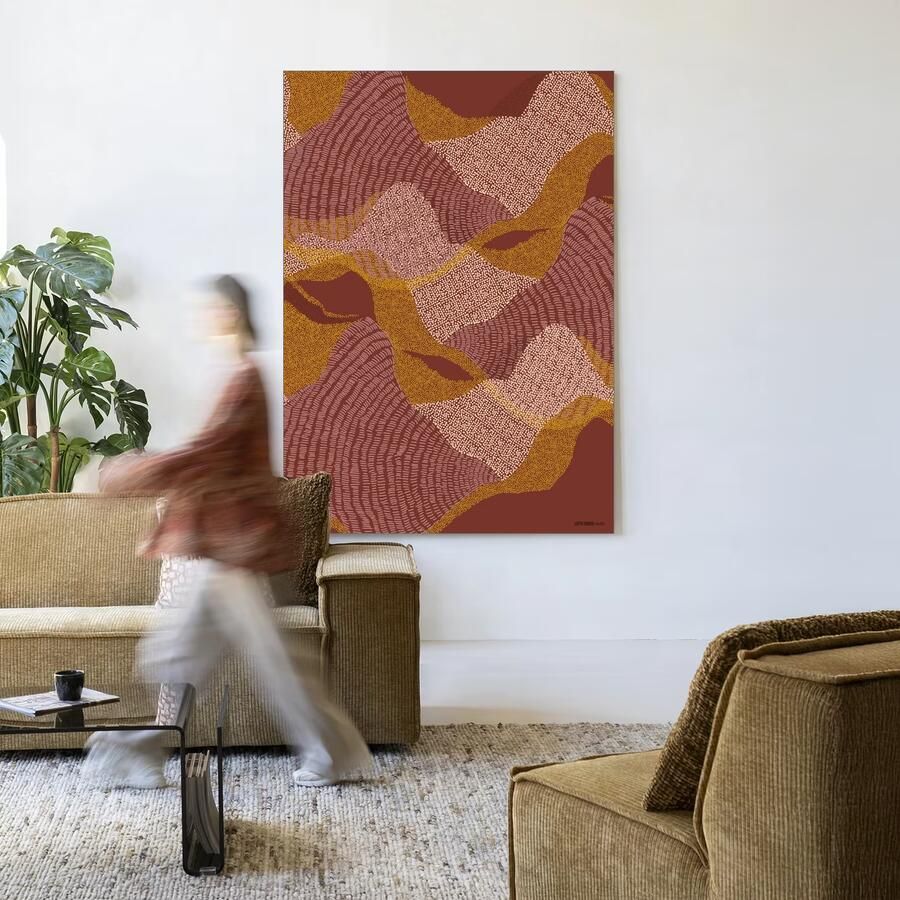 Urban Cotton Wandkleed La Ondas 80 x 110cm in Frame black