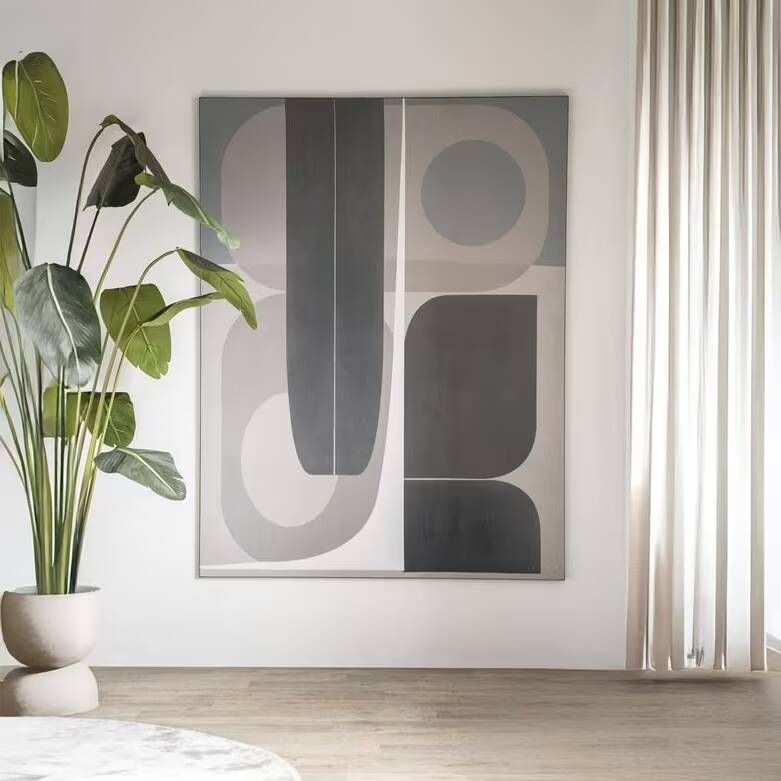 Urban Cotton Wandkleed Delicate in zwart frame Small 80 x 110cm