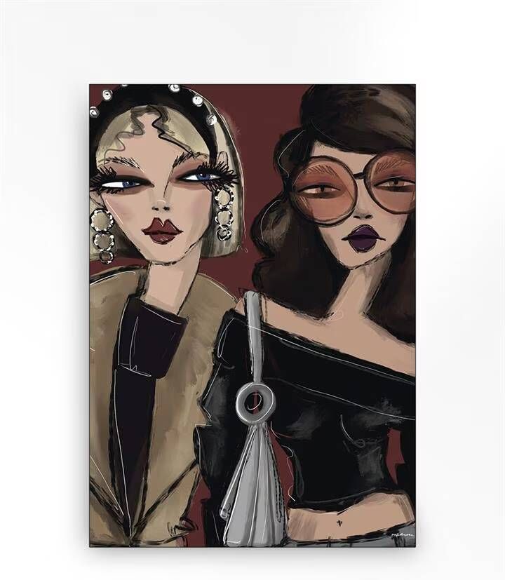 Urban Cotton Wandkleed Fall Friends in zwart frame