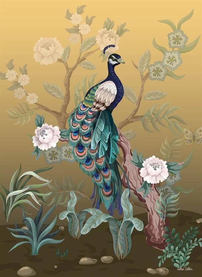 Urban Cotton Wandkleed Peacock