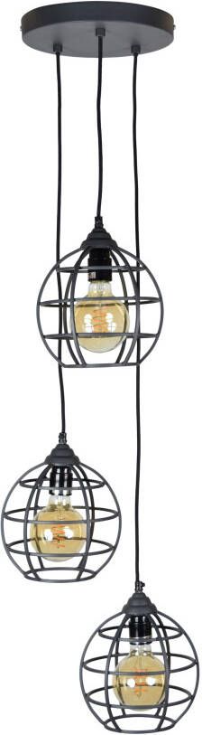 Urban interiors Globe Hanglamp 3 lichts Zwart Metaal 50x50x140