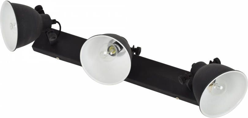 Urban interiors Industrial 3 lichts Plafondspot Zwart Stelbaar 13x51x20