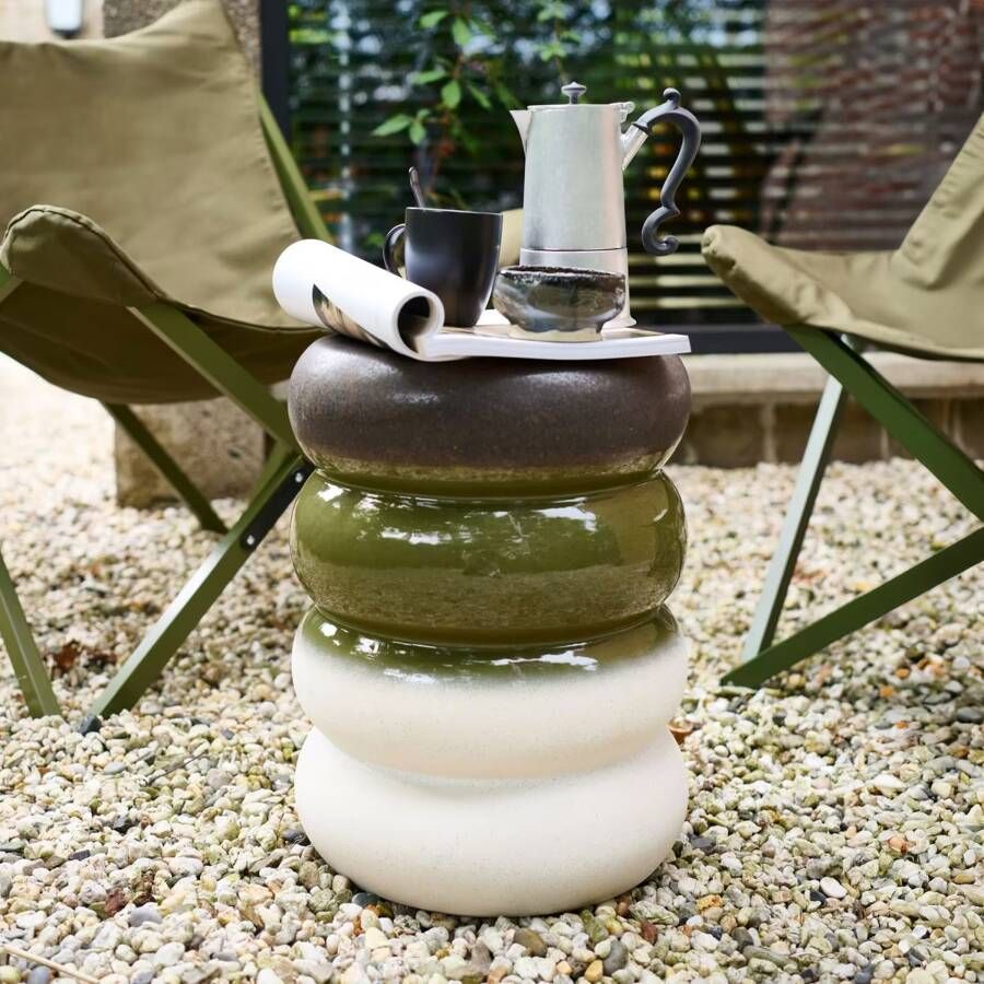 Vtwonen Bijzettafel Bulb Keramiek Groen Melange Rond - Foto 2