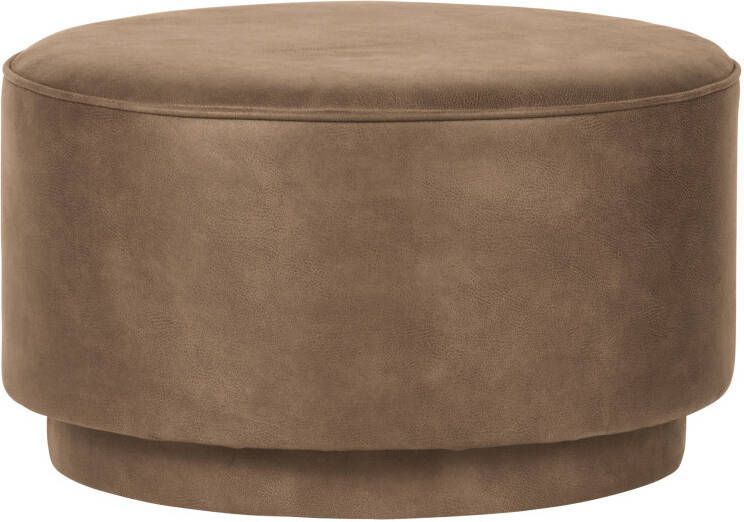 Vtwonen Ronde Poef 'Coffee' Eco-leer 60cm kleur Cognac