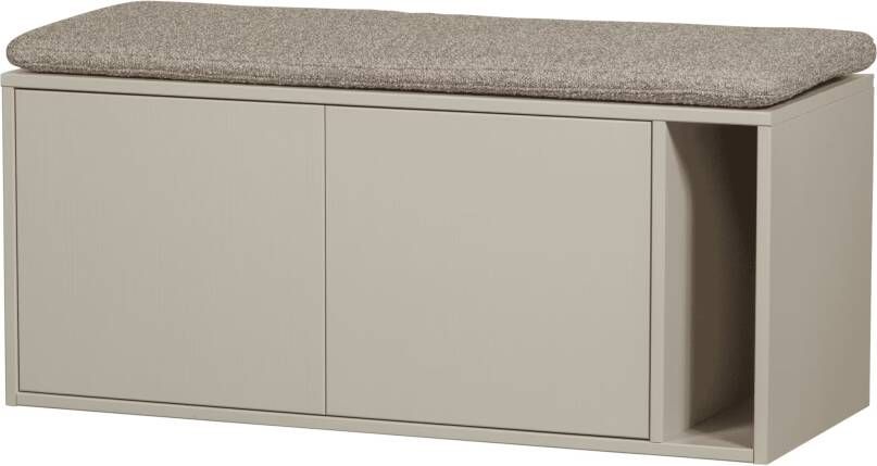 Vtwonen | Settle down tv meubel bankje 108cm dust met zitkussen | Woonkamer meubels | Tv-dressoir | Tv-meubel