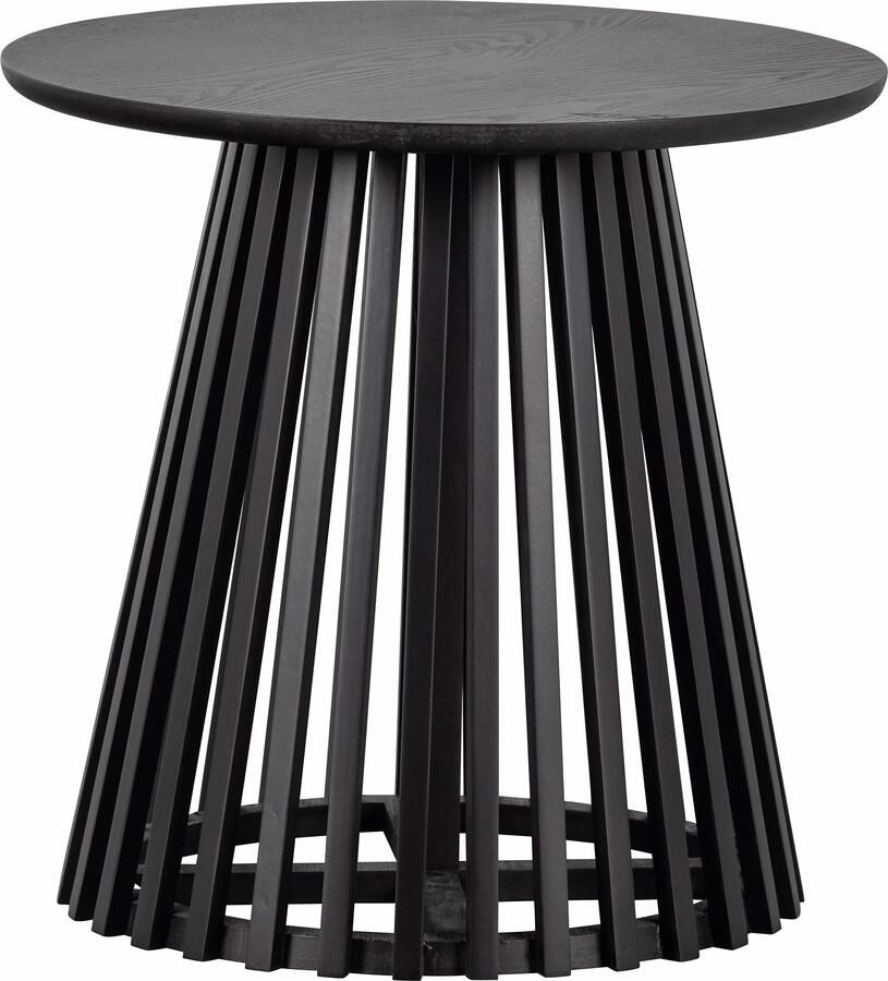 Vtwonen Bijzettafel Slats Grenenhout 50cm Zwart Rond - Foto 2