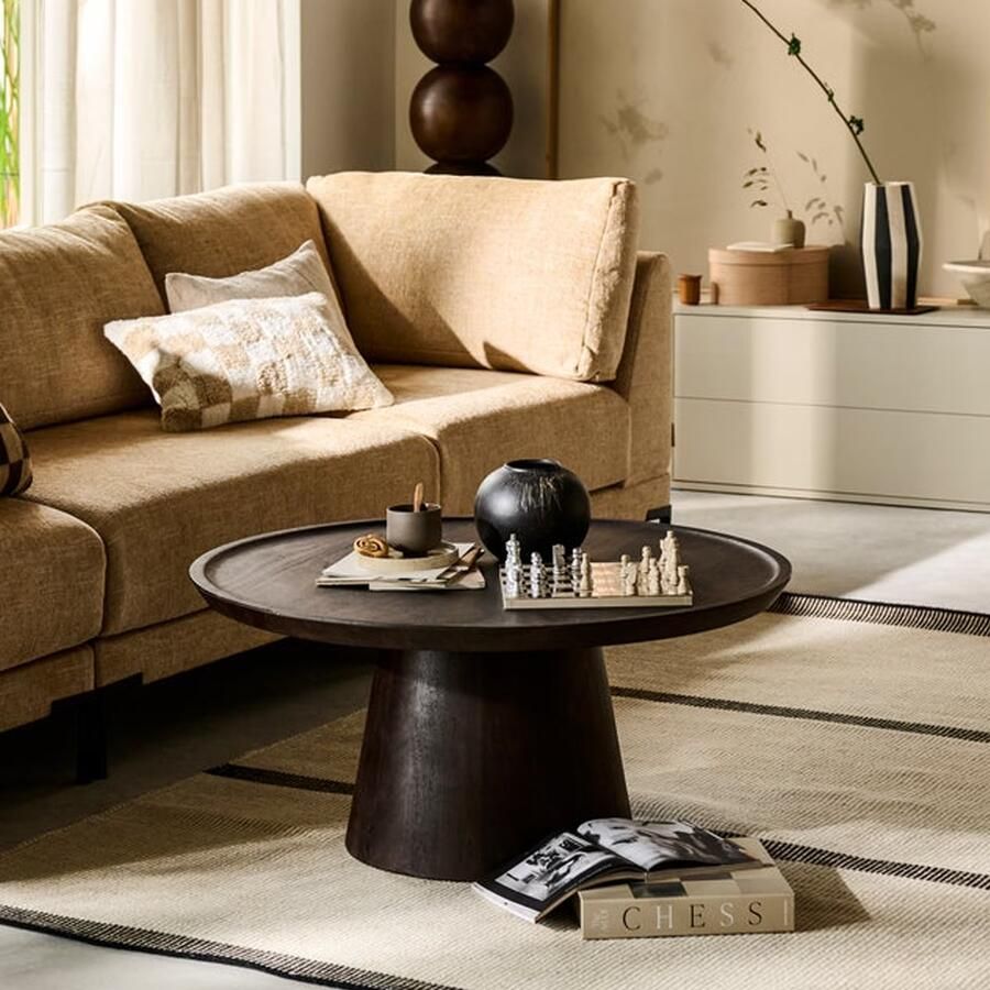 Vtwonen | Coffee A Gogo Salontafel Mango Hout Walnoot | Woonkamertafels | Salontafel - Foto 2