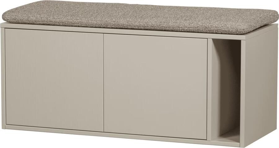 Vtwonen | Settle down tv meubel bankje 108cm dust met zitkussen | Woonkamer meubels | Tv-dressoir | Tv-meubel