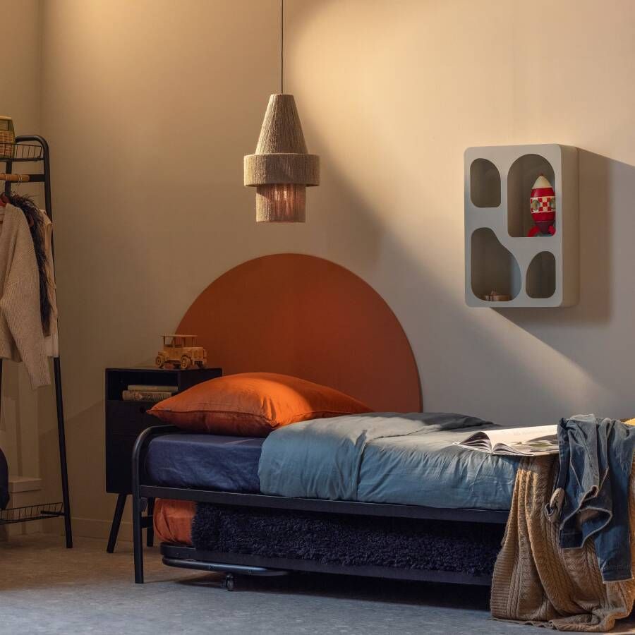 WOOOD Bed Lucy Met onderschuifbed 90 x 200cm Mat Zwart